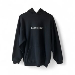 Balenciaga Wardrobe Unisex Black Hoodie Size S 100% Cotton